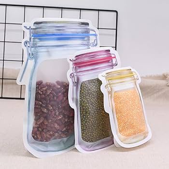 Set of 3 Pcs Reusable Jar Zip-Lock Bag