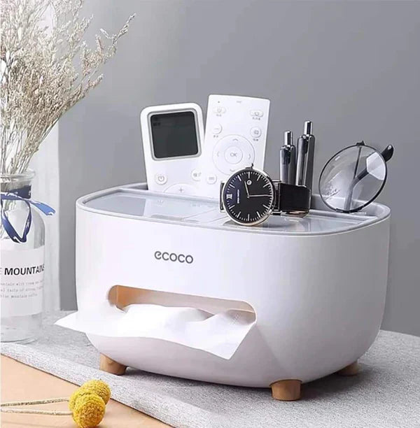 Multifunctional Tissue Box  (With Remote Mobile Glasses And Pen Holder)