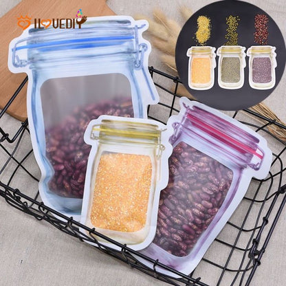 Set of 3 Pcs Reusable Jar Zip-Lock Bag
