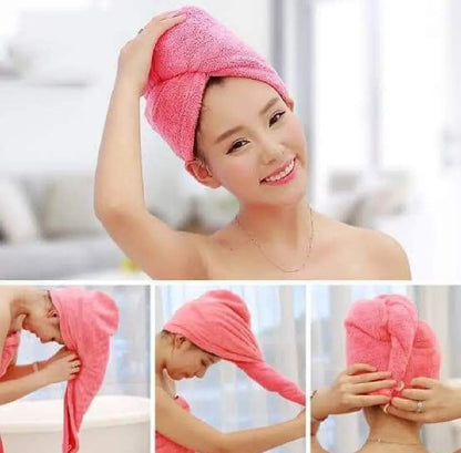(Pack of 2 ) Imported Quality Cotton Hair Drying Towel Cap.