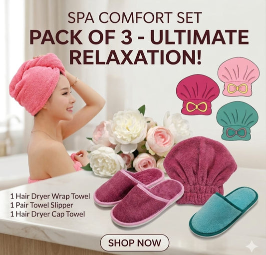 Pack of 3 Essential Bath & Self-Care Set
Upgrade your daily routine with this complete comfort bundle