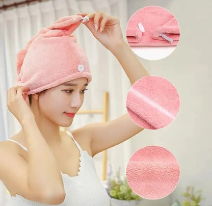 (Pack of 2 ) Imported Quality Cotton Hair Drying Towel Cap.
